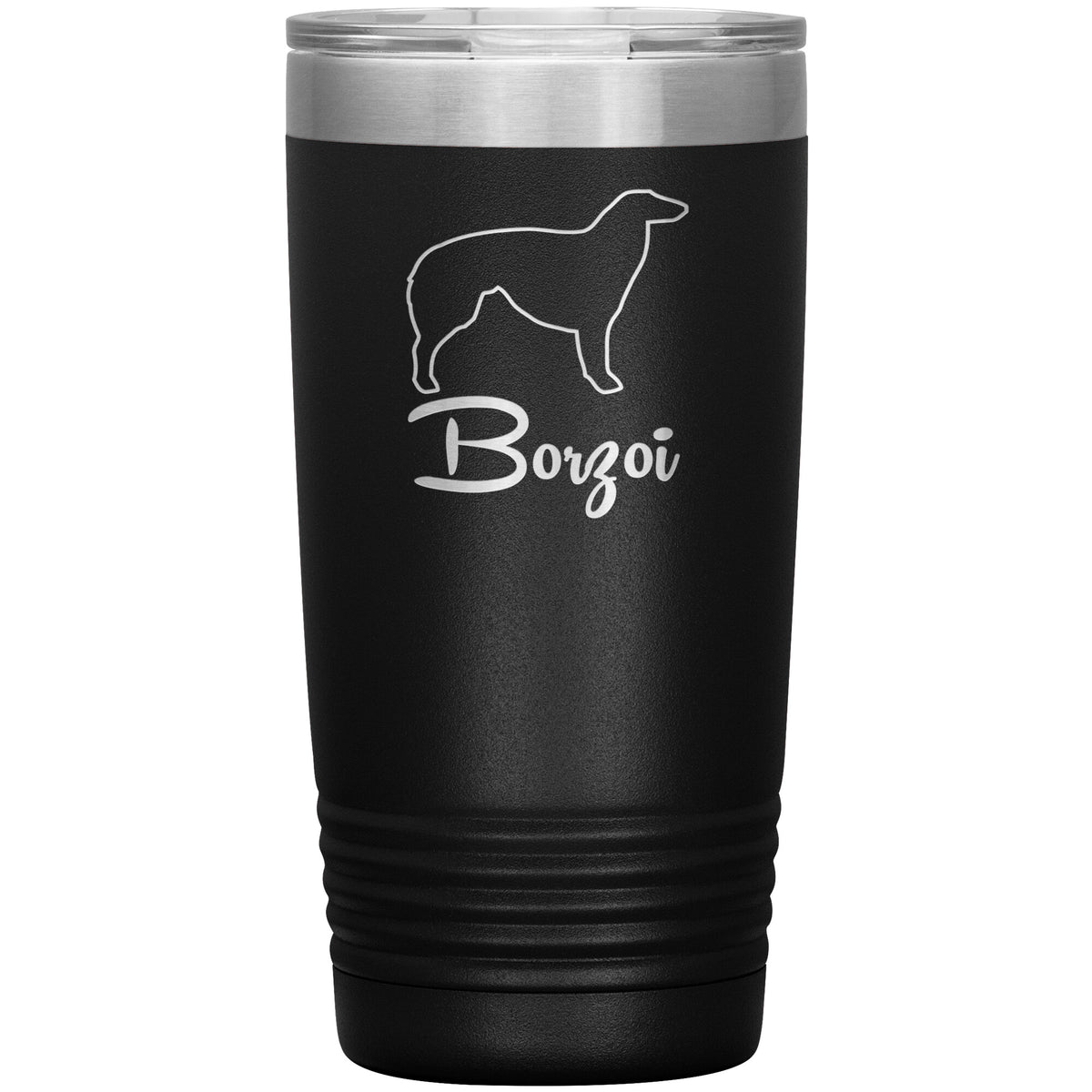 Borzoi Dog Outlined Silhouette 20oz Insulated Tumbler