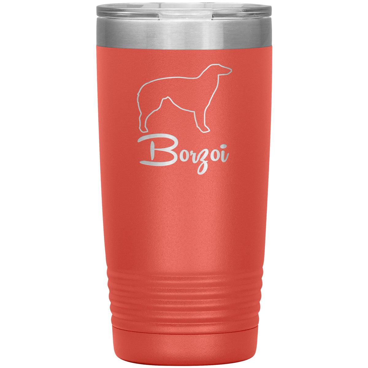 Borzoi Dog Outlined Silhouette 20oz Insulated Tumbler
