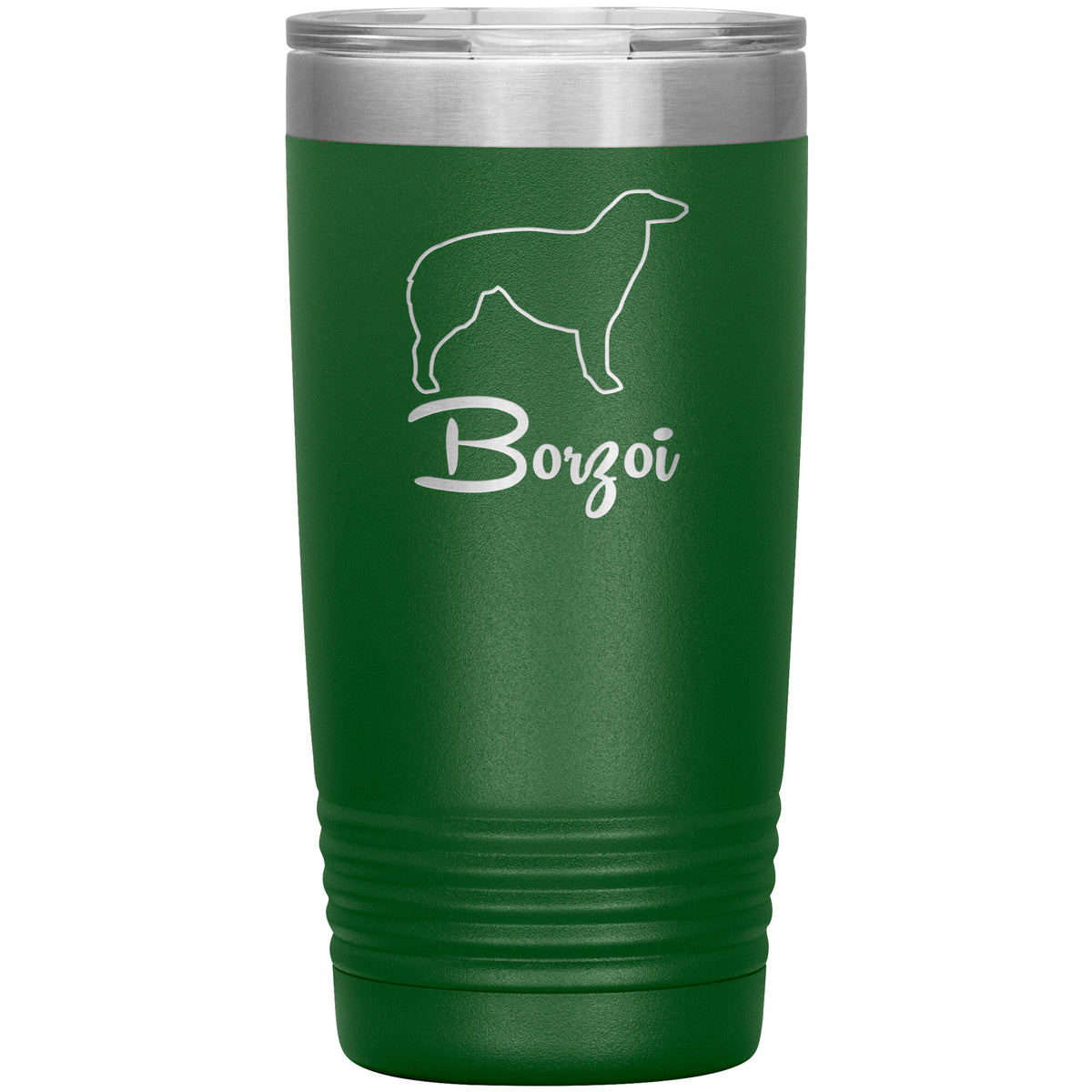 Borzoi Dog Outlined Silhouette 20oz Insulated Tumbler