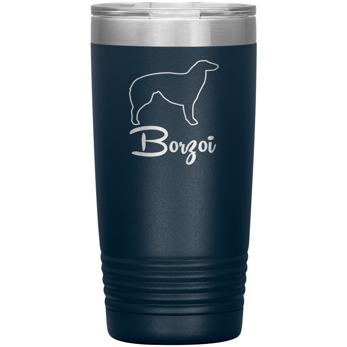Borzoi Dog Outlined Silhouette 20oz Insulated Tumbler