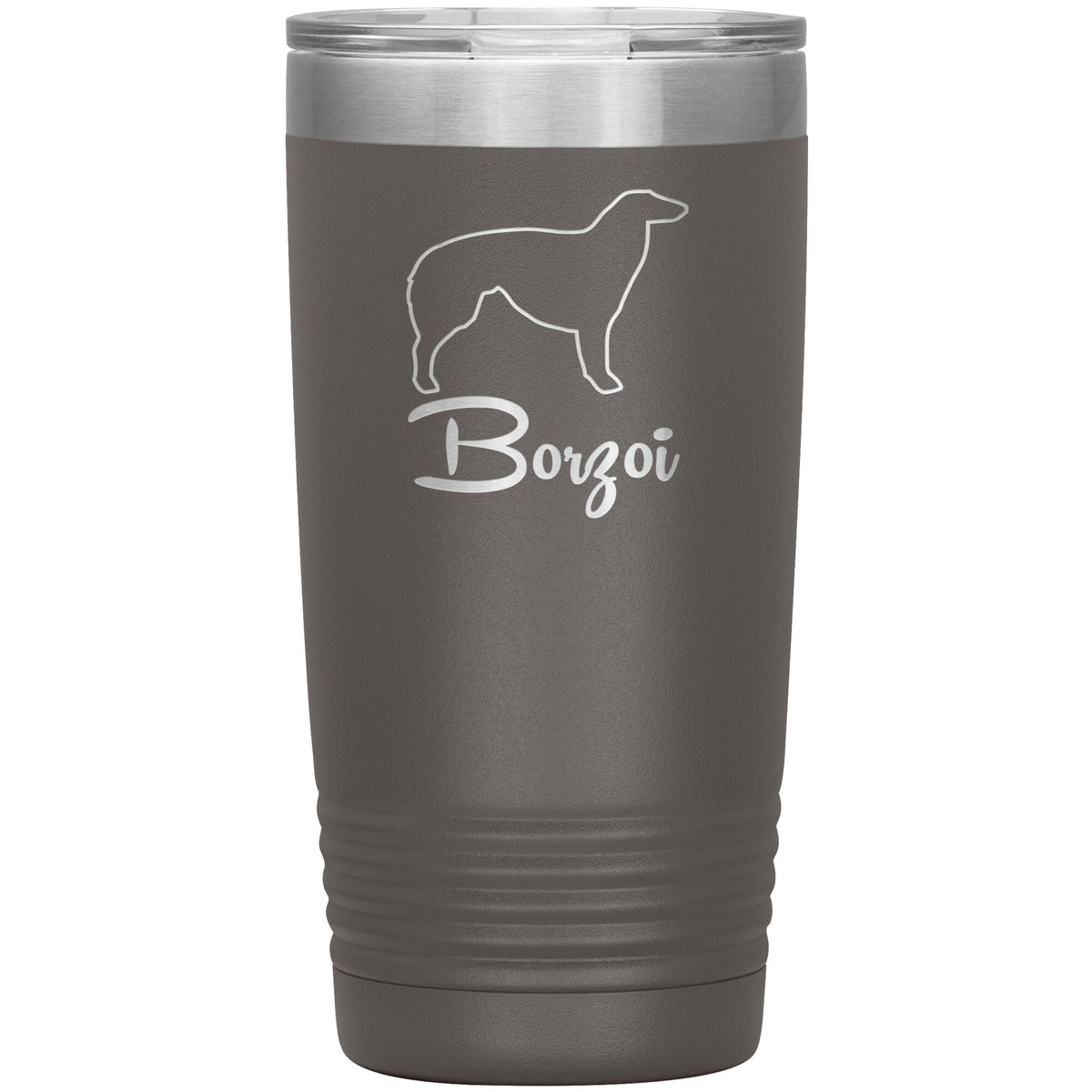 Borzoi Dog Outlined Silhouette 20oz Insulated Tumbler