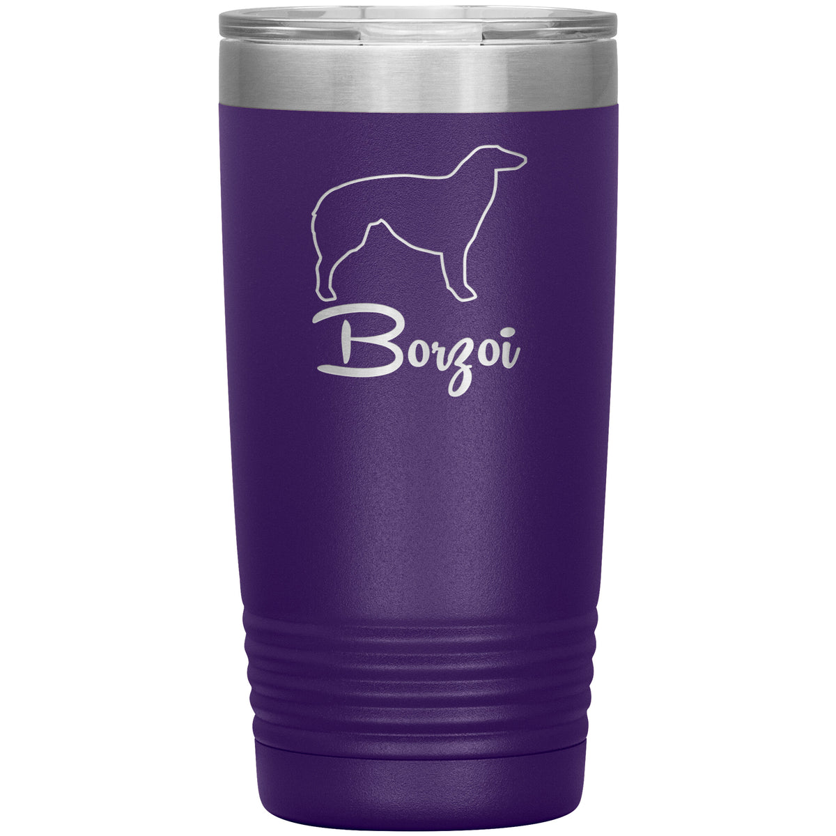 Borzoi Dog Outlined Silhouette 20oz Insulated Tumbler