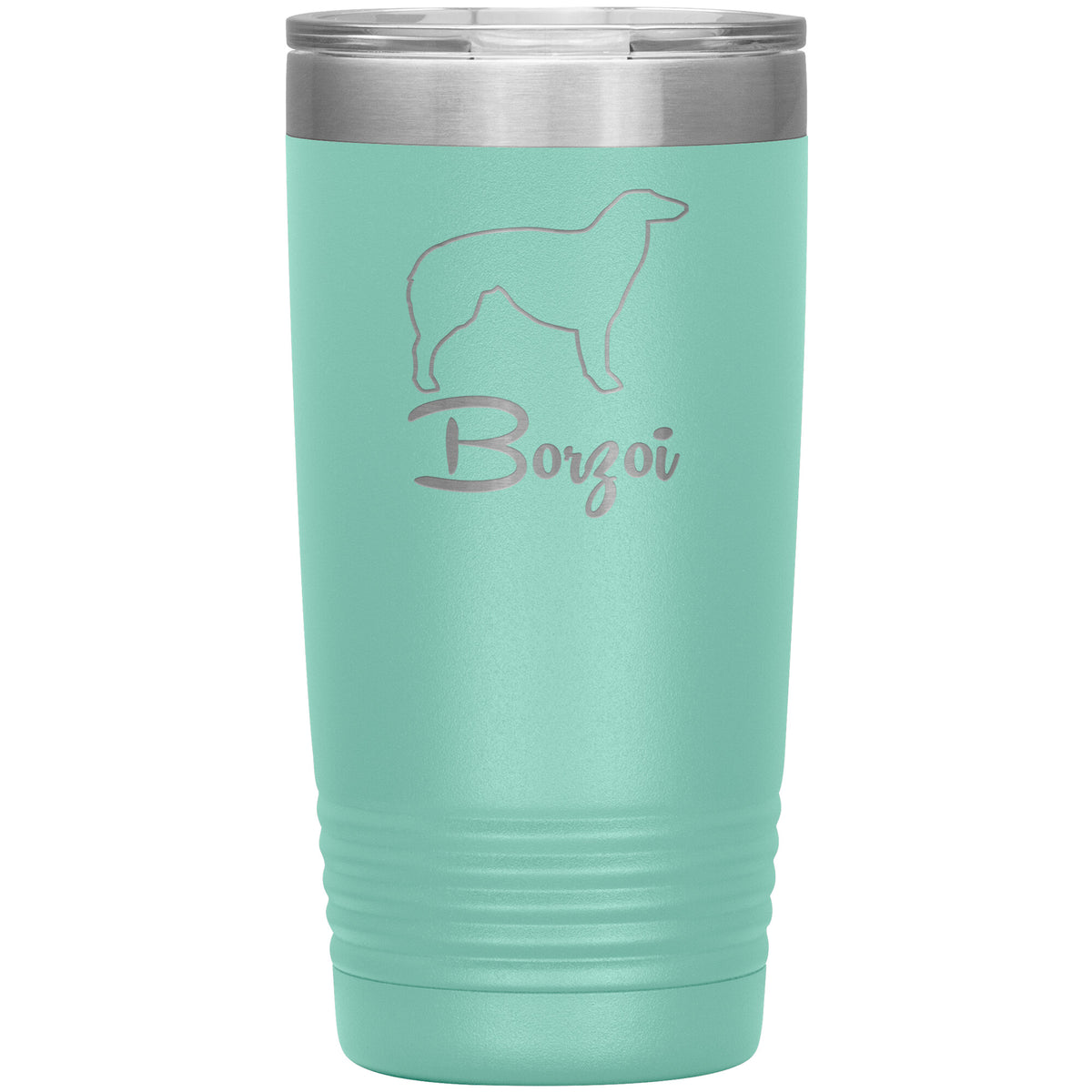 Borzoi Dog Outlined Silhouette 20oz Insulated Tumbler