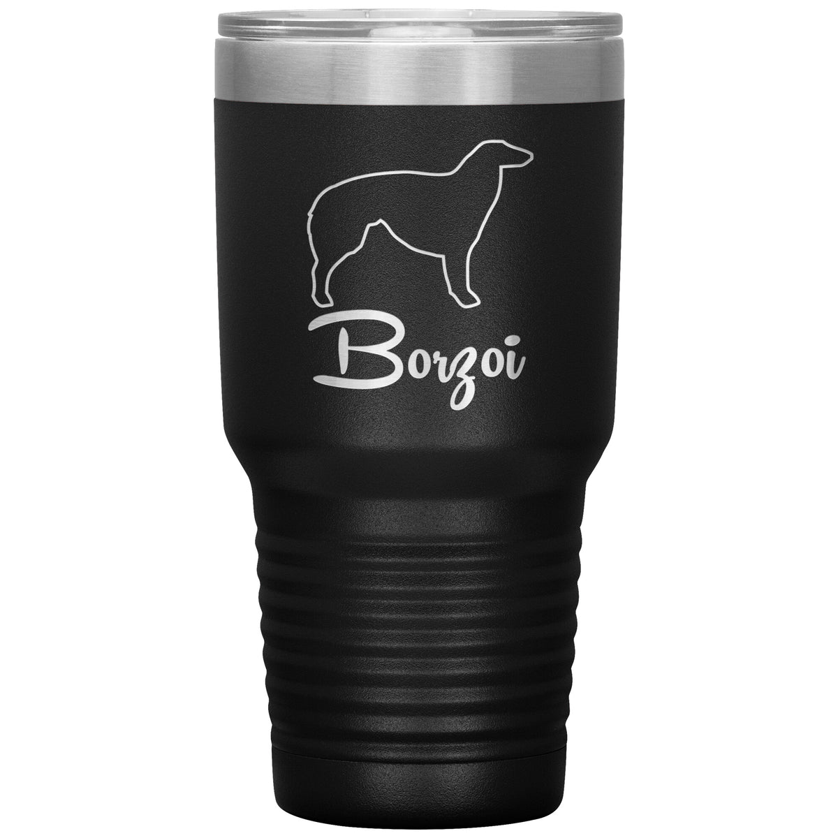 Borzoi Dog Outlined Silhouette 30oz Insulated Tumbler