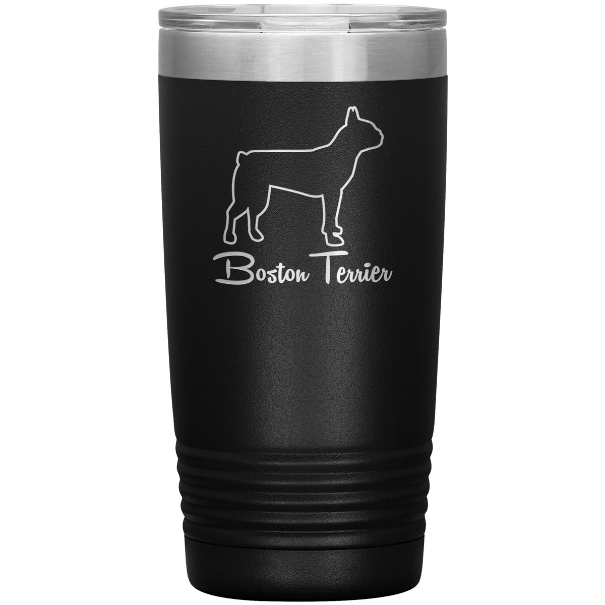 Boston Terrier Dog Outlined Silhouette 20oz Insulated Tumbler