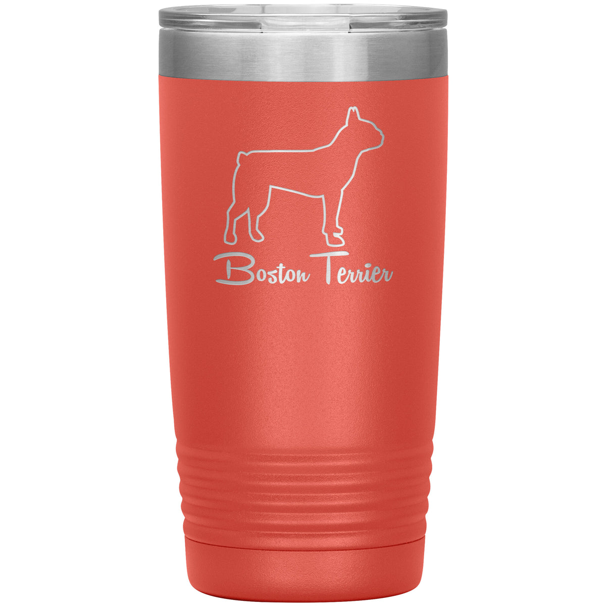 Boston Terrier Dog Outlined Silhouette 20oz Insulated Tumbler