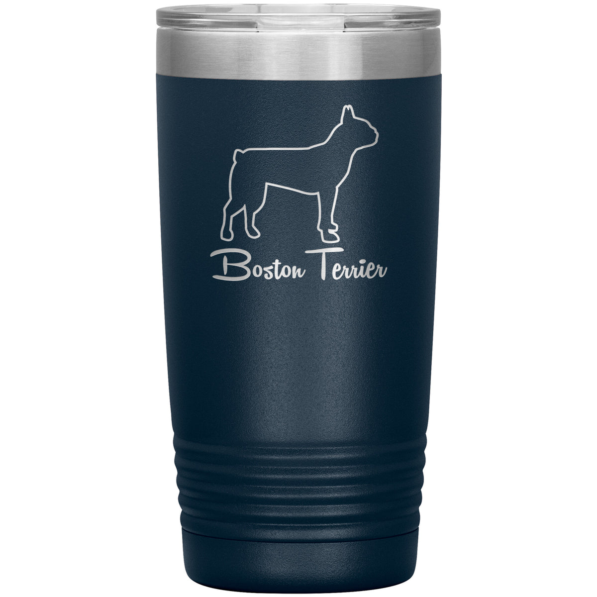 Boston Terrier Dog Outlined Silhouette 20oz Insulated Tumbler