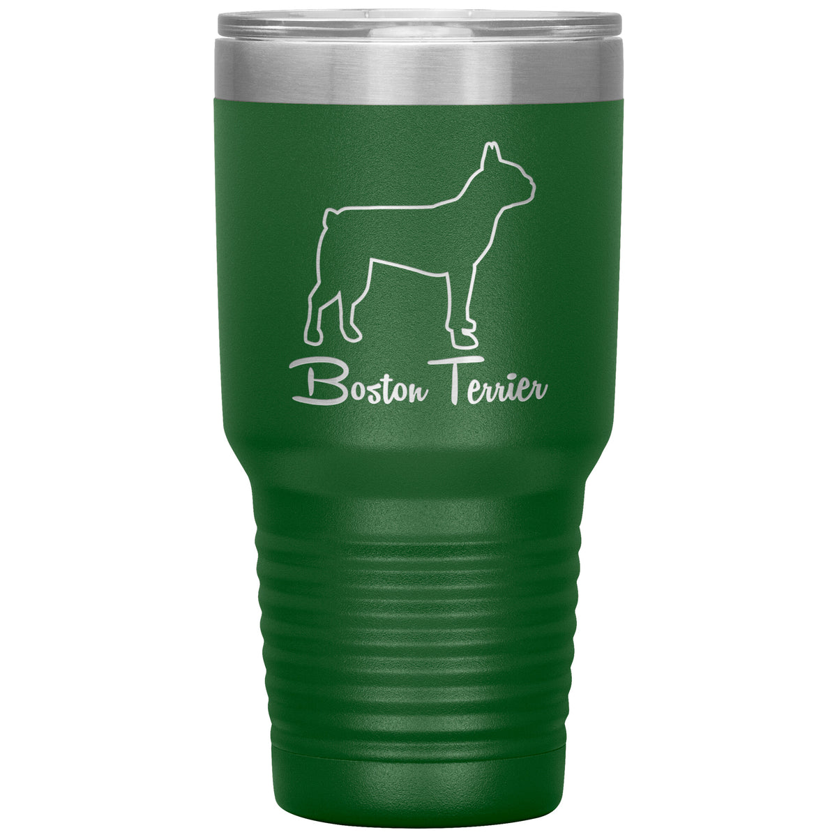 Boston Terrier Dog Outlined Silhouette 30oz Insulated Tumbler