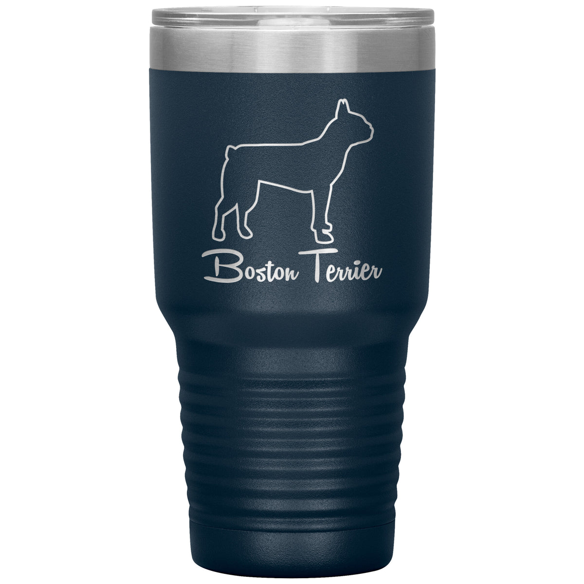 Boston Terrier Dog Outlined Silhouette 30oz Insulated Tumbler