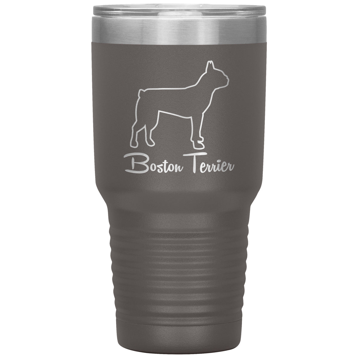 Boston Terrier Dog Outlined Silhouette 30oz Insulated Tumbler