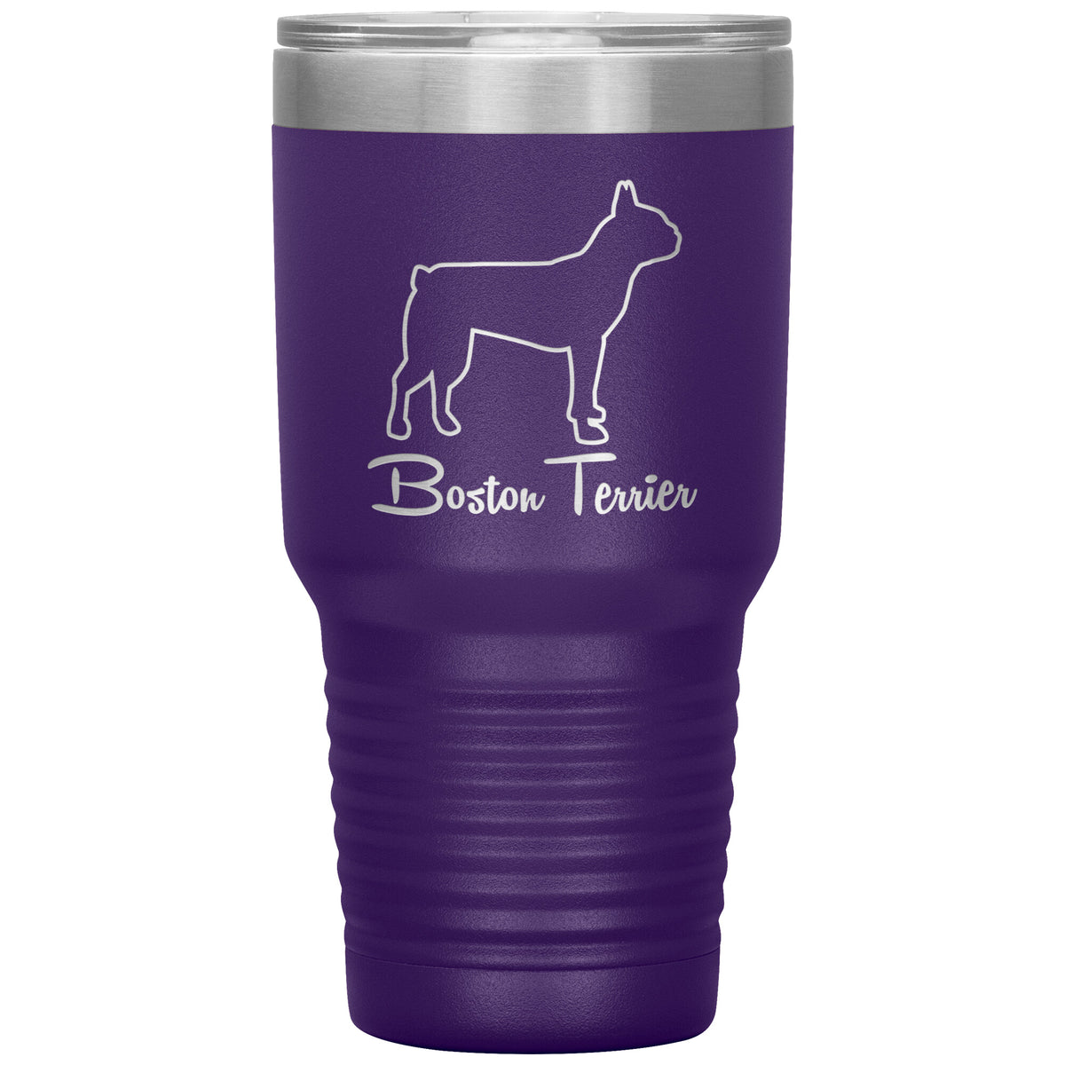 Boston Terrier Dog Outlined Silhouette 30oz Insulated Tumbler