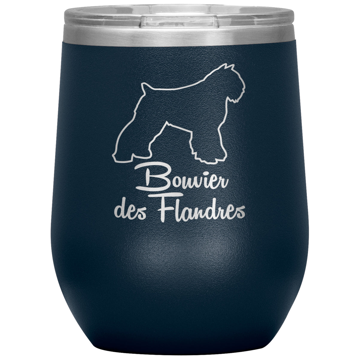 Bouvier des Flandres Dog Outlined Silhouette 12oz Wine Insulated Tumbler