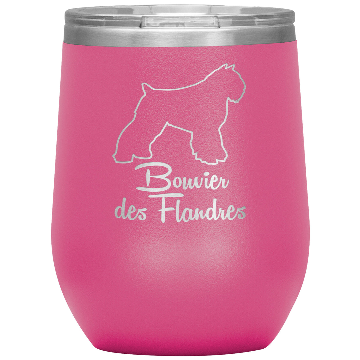 Bouvier des Flandres Dog Outlined Silhouette 12oz Wine Insulated Tumbler