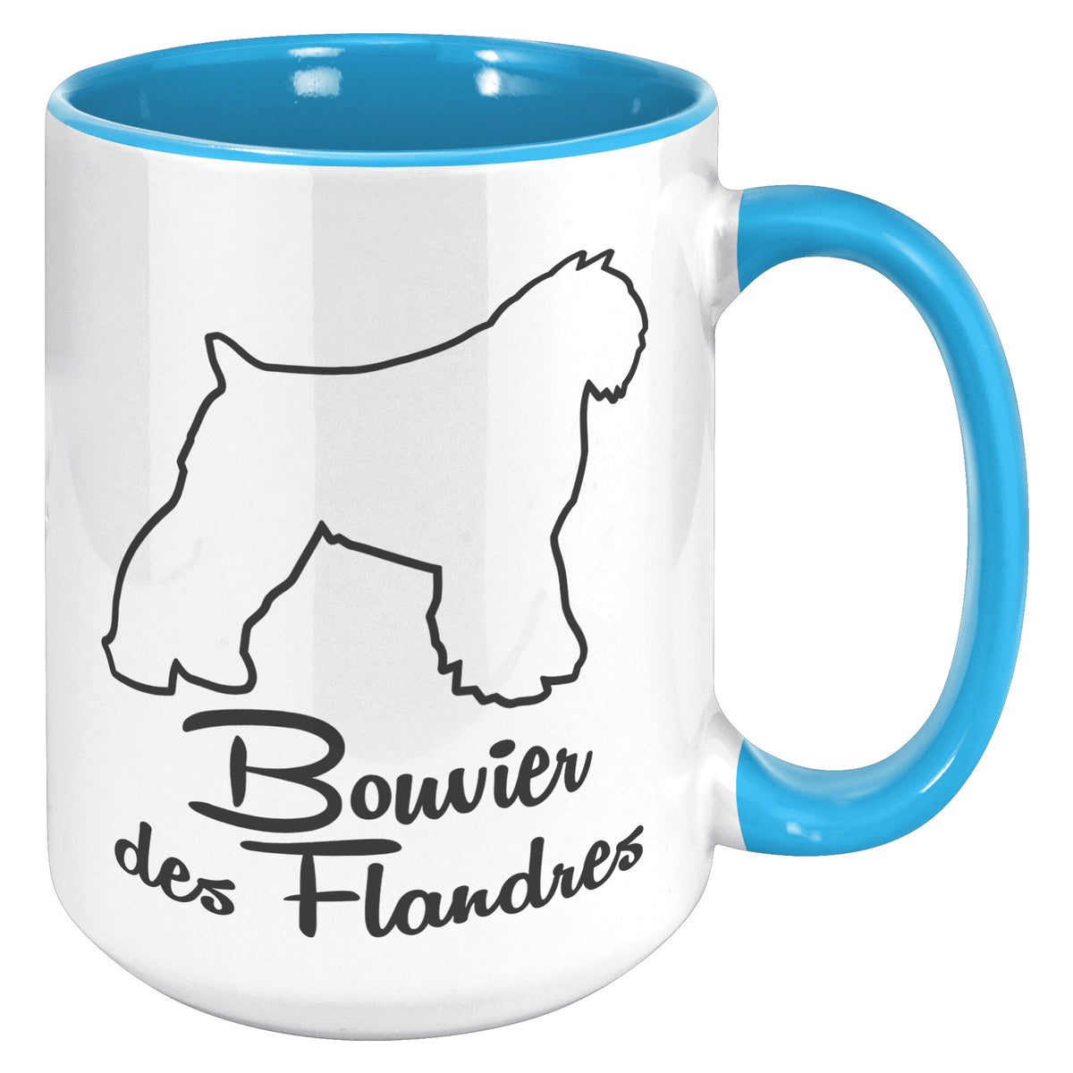 Bouvier des Flandres Dog Outlined Silhouette 15oz Accent Mug