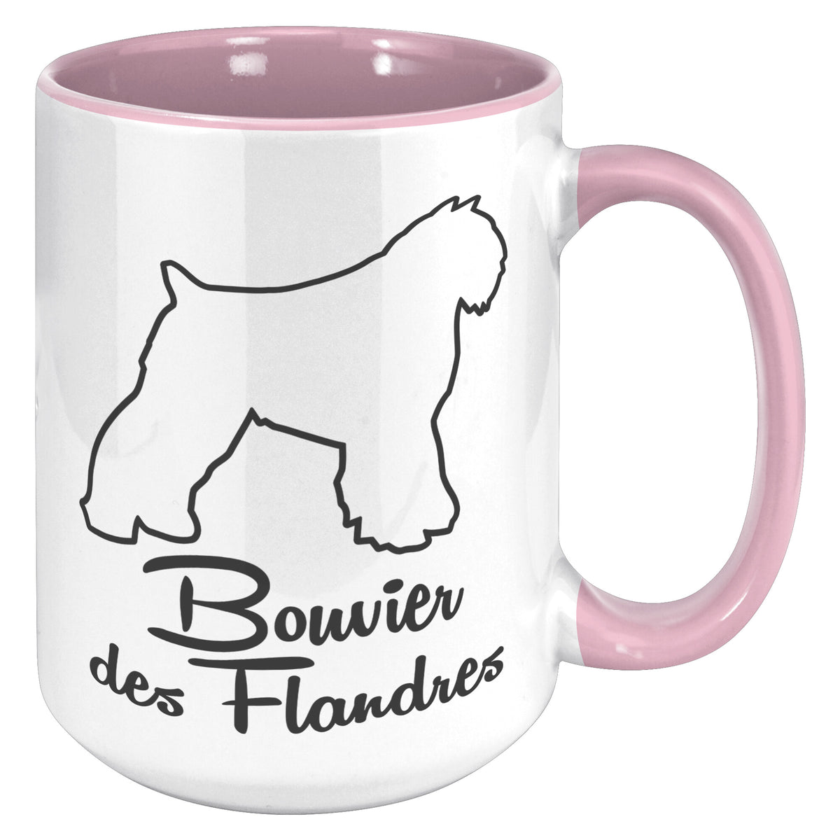 Bouvier des Flandres Dog Outlined Silhouette 15oz Accent Mug