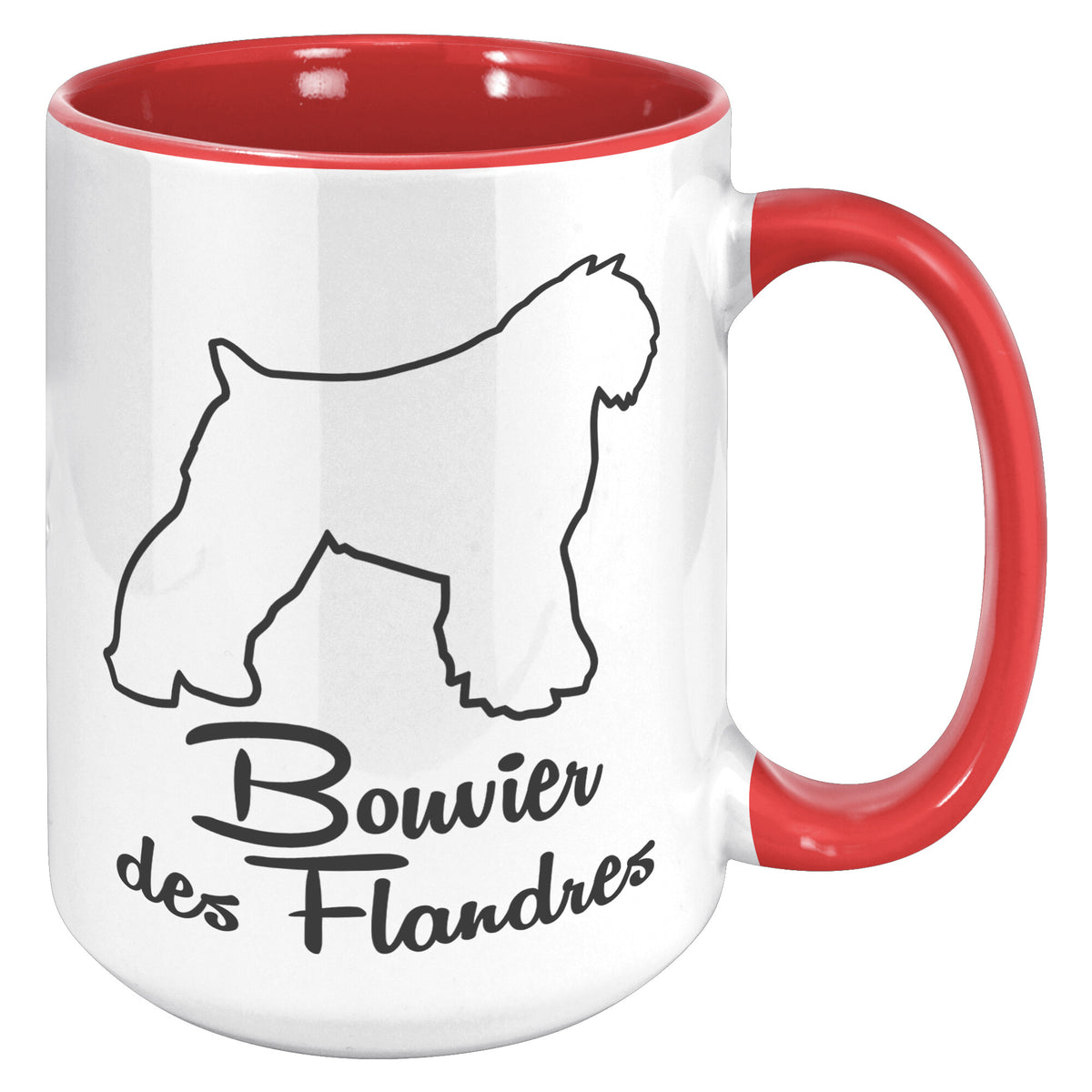 Bouvier des Flandres Dog Outlined Silhouette 15oz Accent Mug
