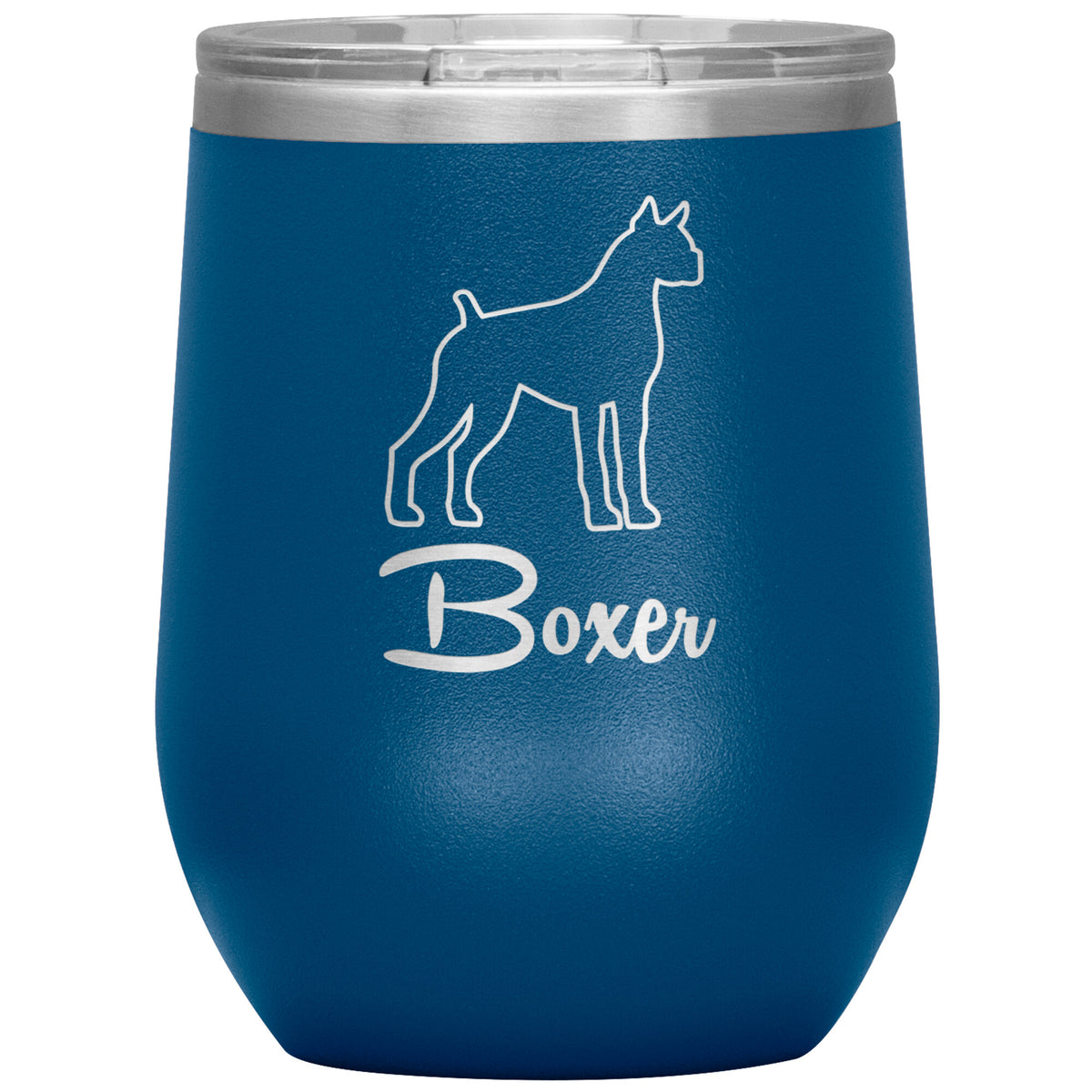 Boxer Dog Outlined Silhouette 12oz Wine Insulated Tumbler