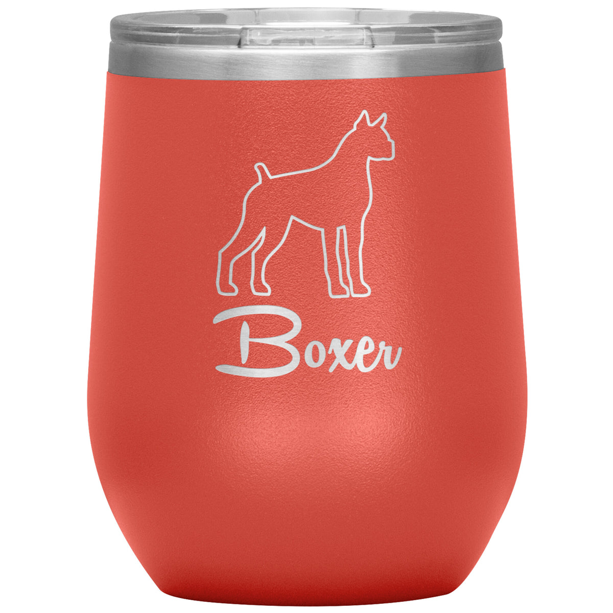 Boxer Dog Outlined Silhouette 12oz Wine Insulated Tumbler