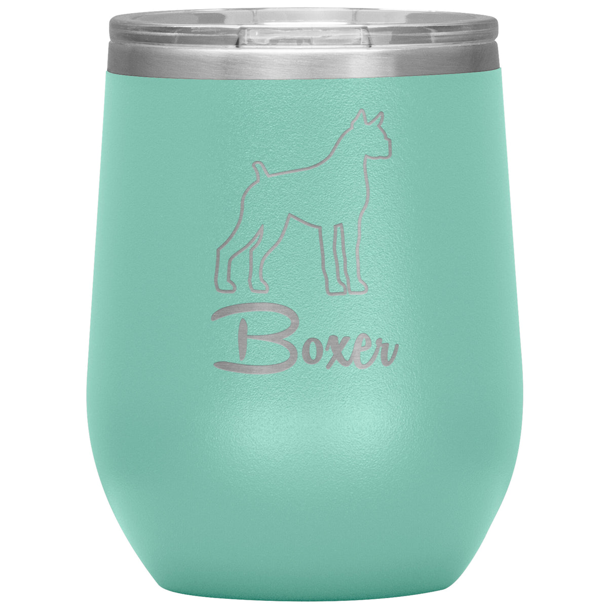 Boxer Dog Outlined Silhouette 12oz Wine Insulated Tumbler