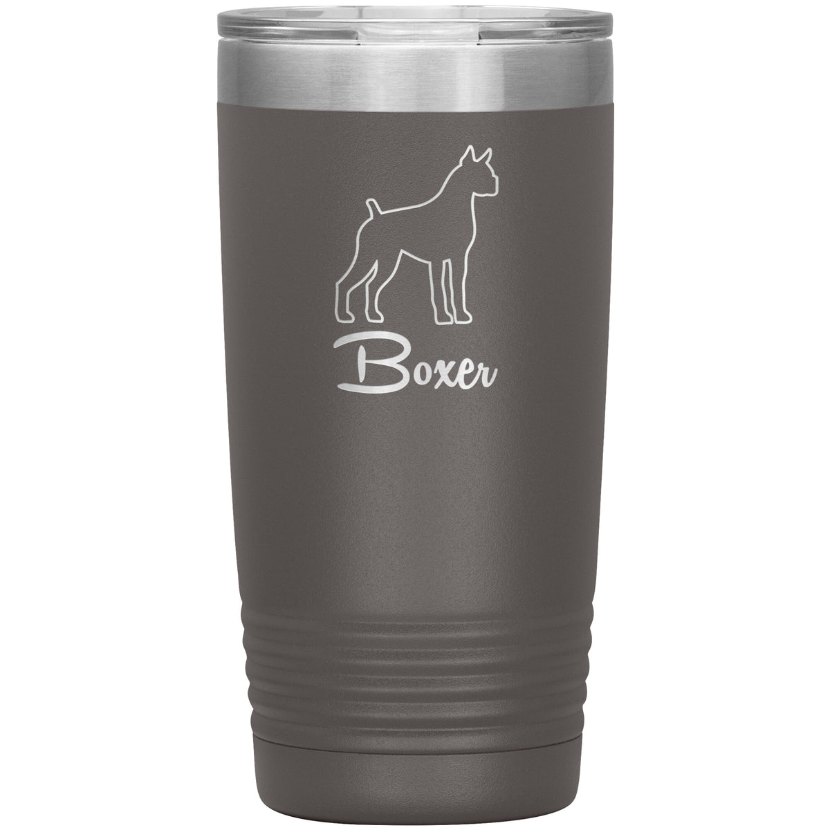 Boxer Dog Outlined Silhouette 20oz Insulated Tumbler