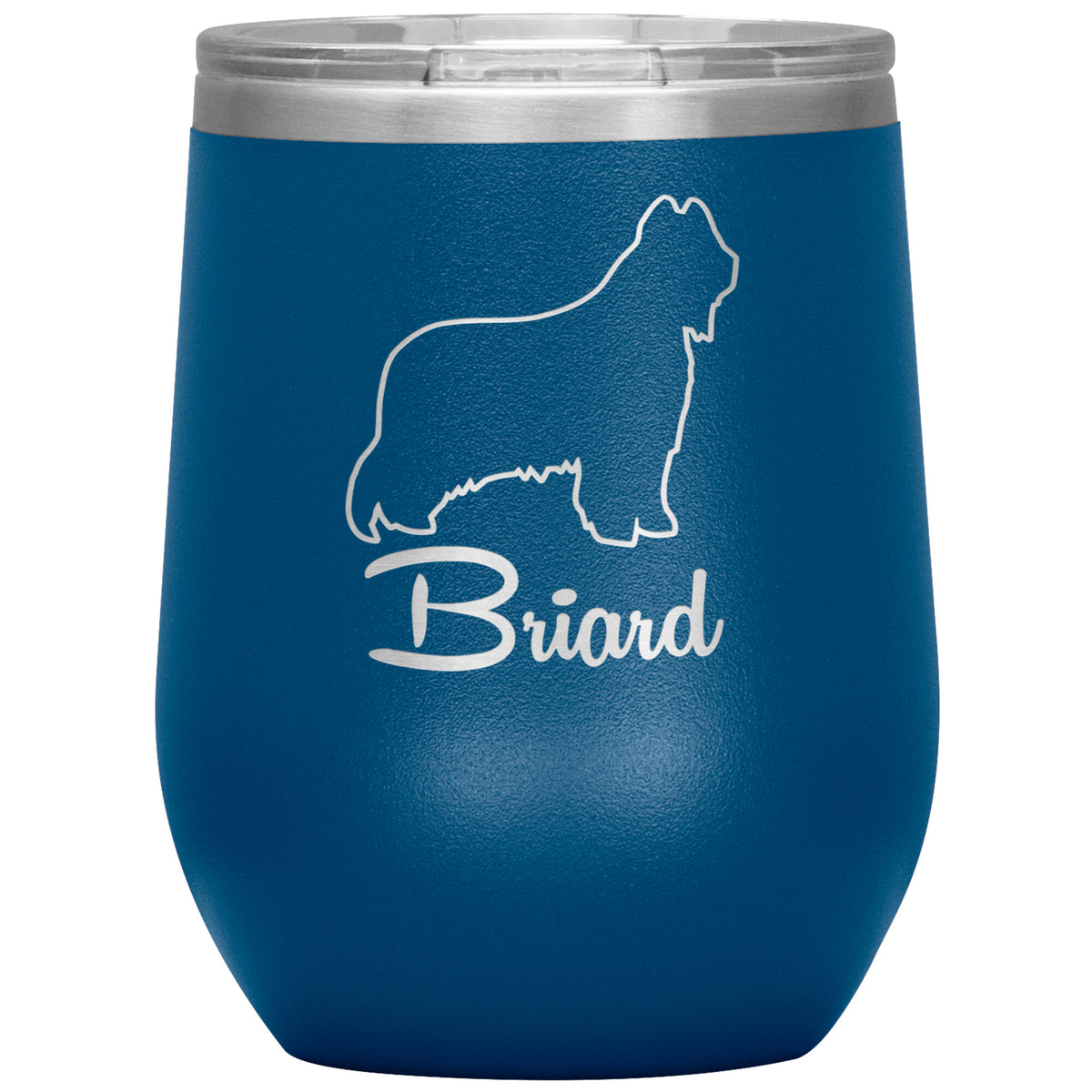 Briard Dog Outlined Silhouette 12oz Wine Insulated Tumbler
