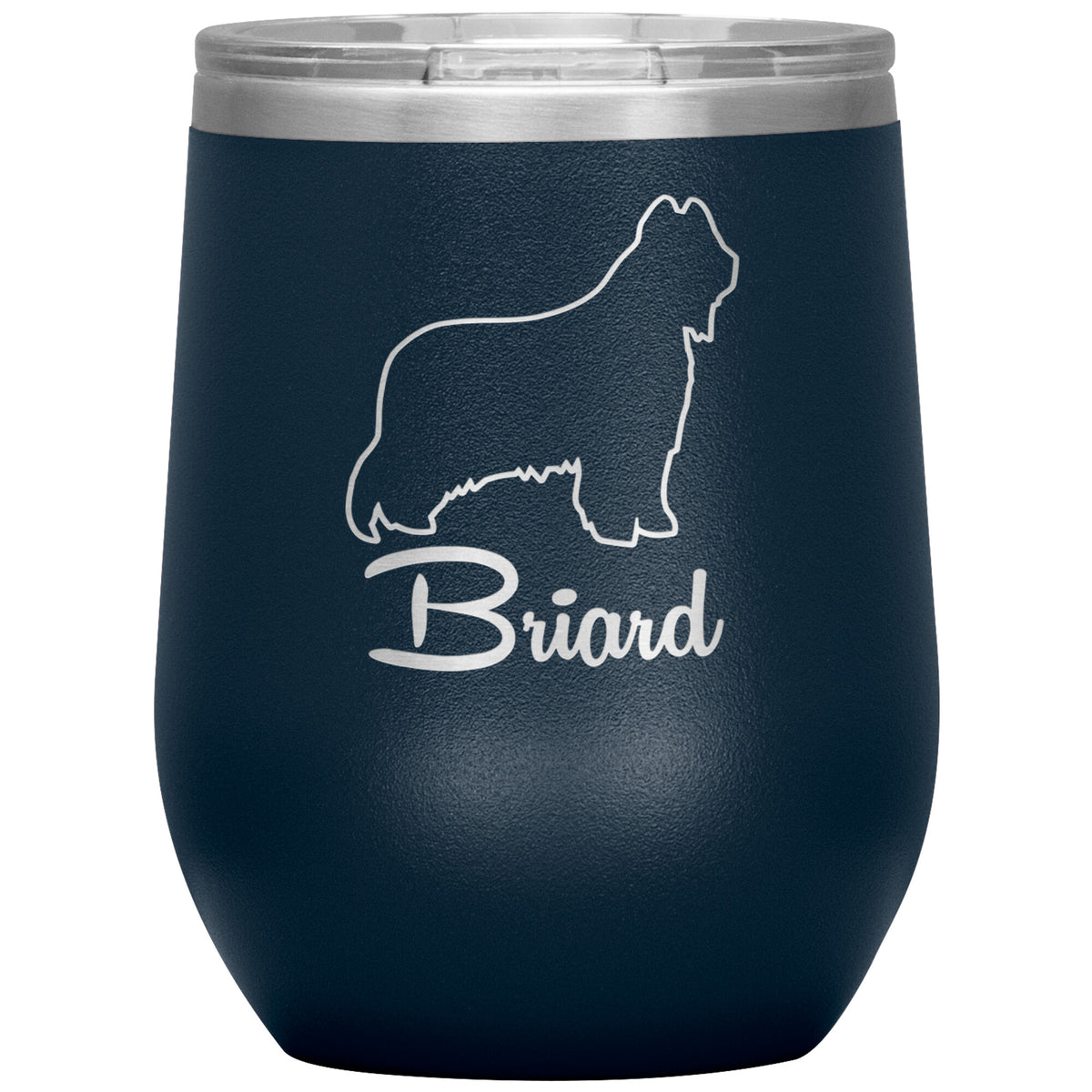 Briard Dog Outlined Silhouette 12oz Wine Insulated Tumbler