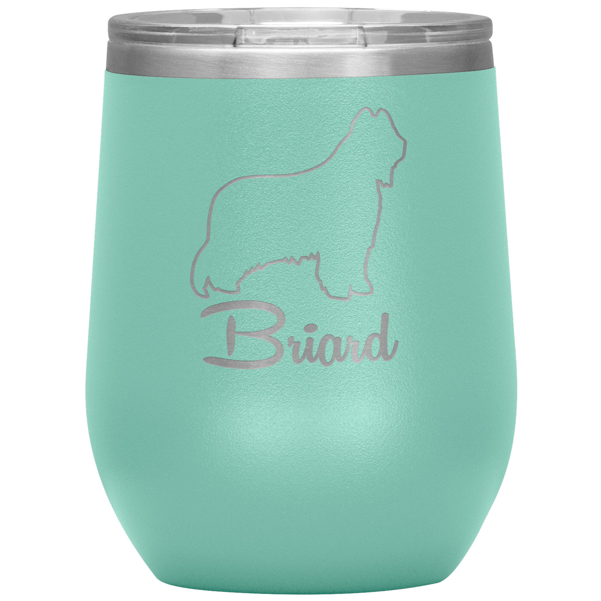Briard Dog Outlined Silhouette 12oz Wine Insulated Tumbler