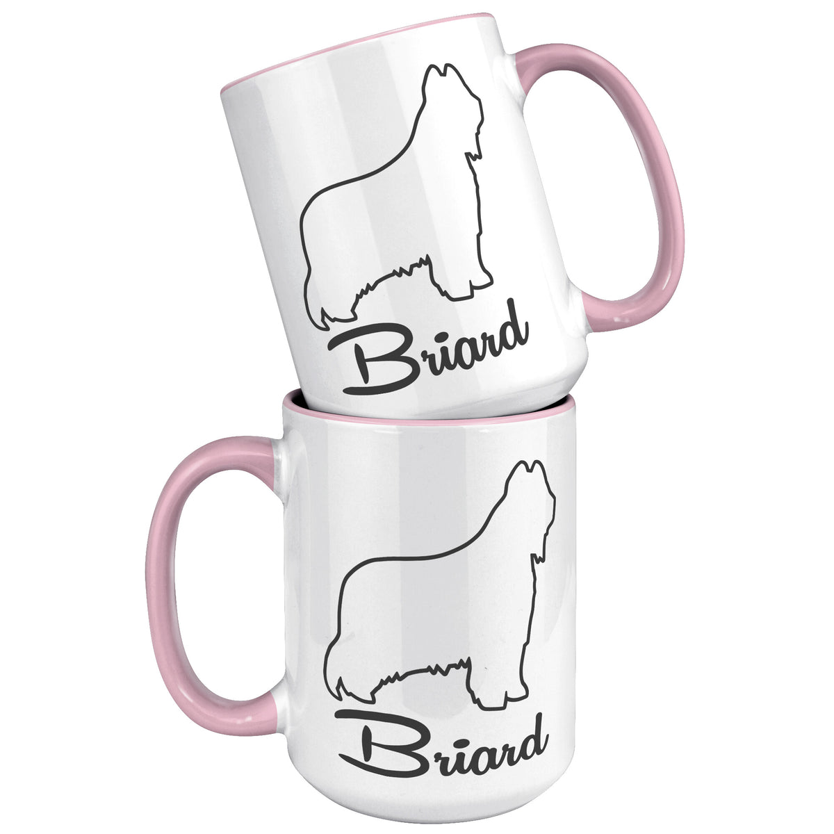 Briard Dog Outlined Silhouette 15oz Accent Mug