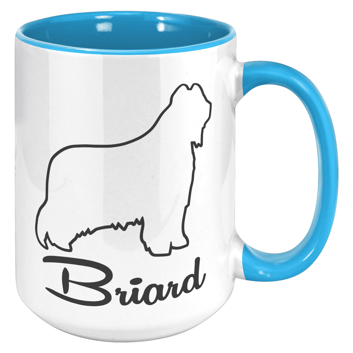 Briard Dog Outlined Silhouette 15oz Accent Mug