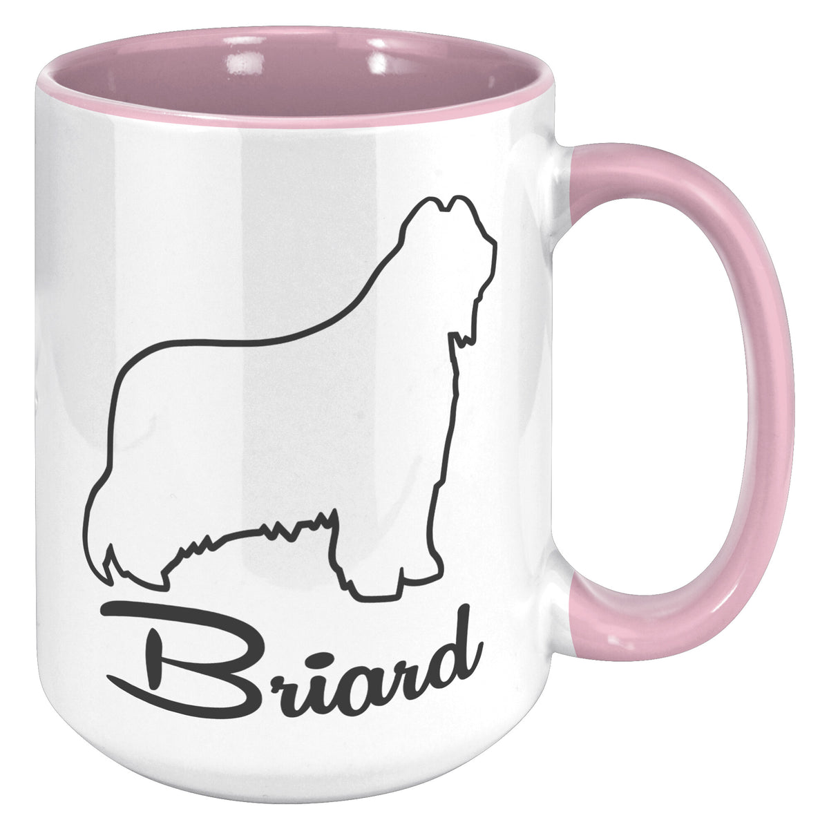 Briard Dog Outlined Silhouette 15oz Accent Mug