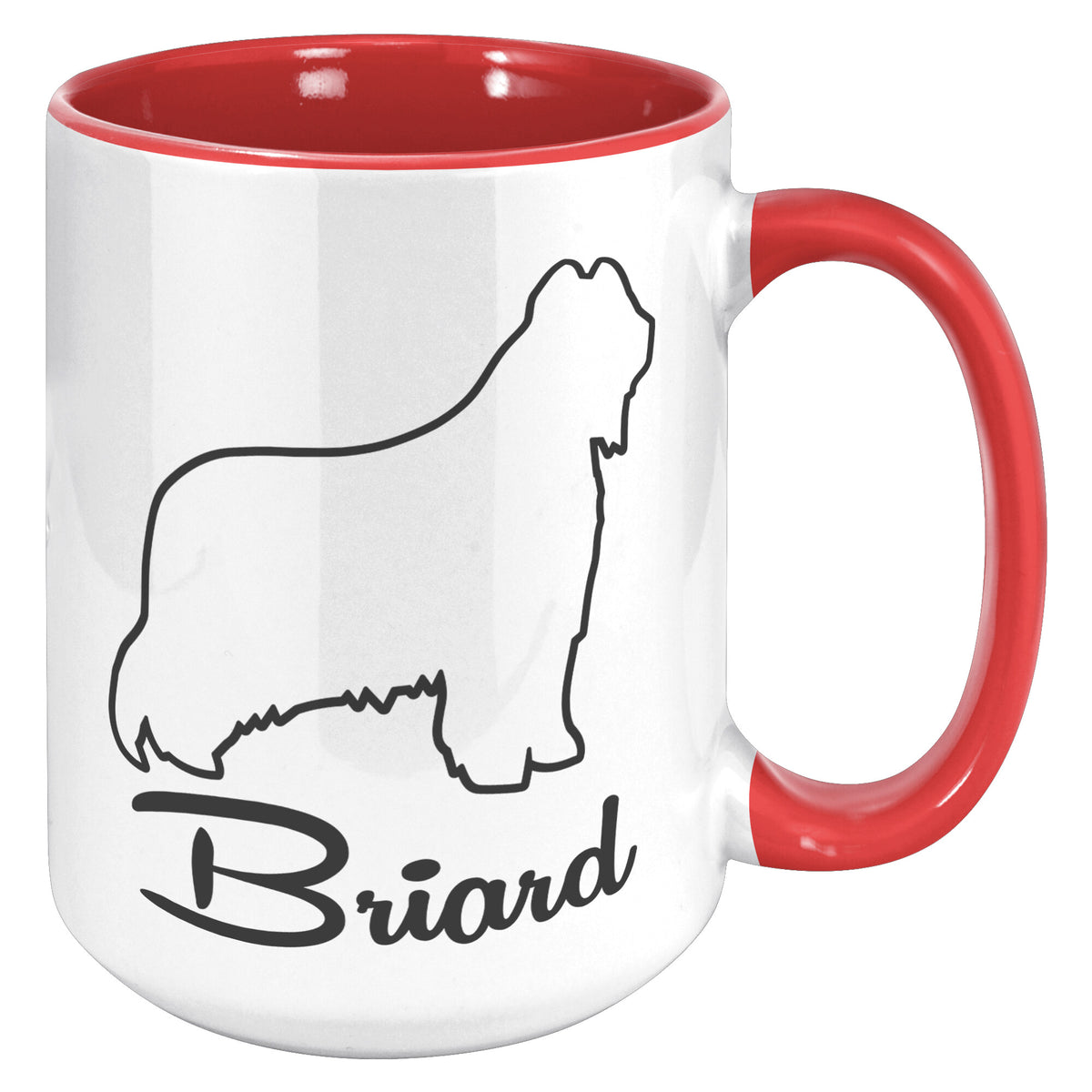 Briard Dog Outlined Silhouette 15oz Accent Mug