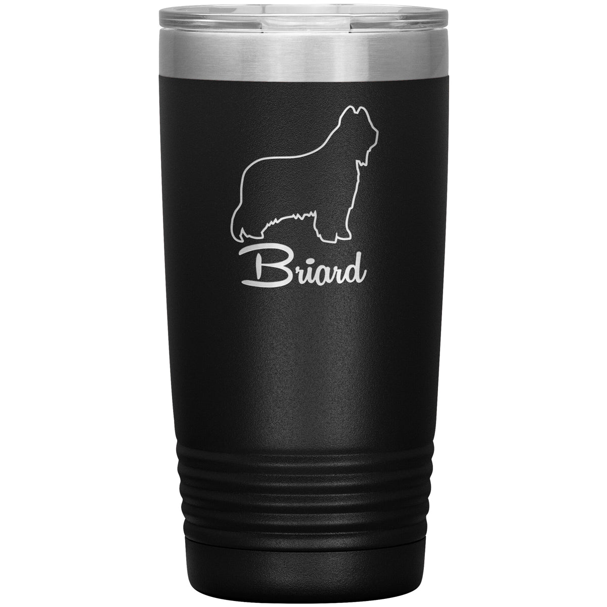 Briard Dog Outlined Silhouette 20oz Insulated Tumbler