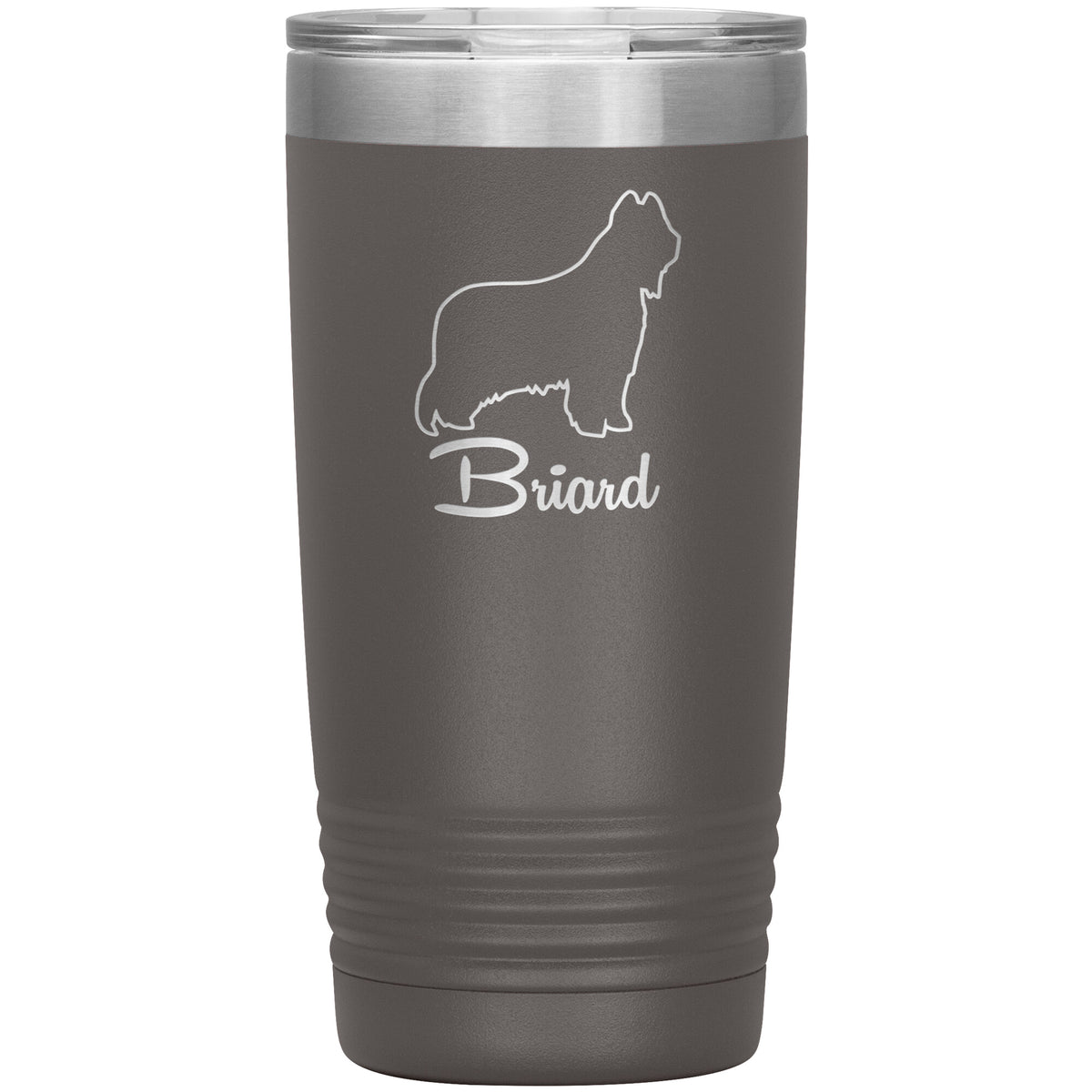 Briard Dog Outlined Silhouette 20oz Insulated Tumbler