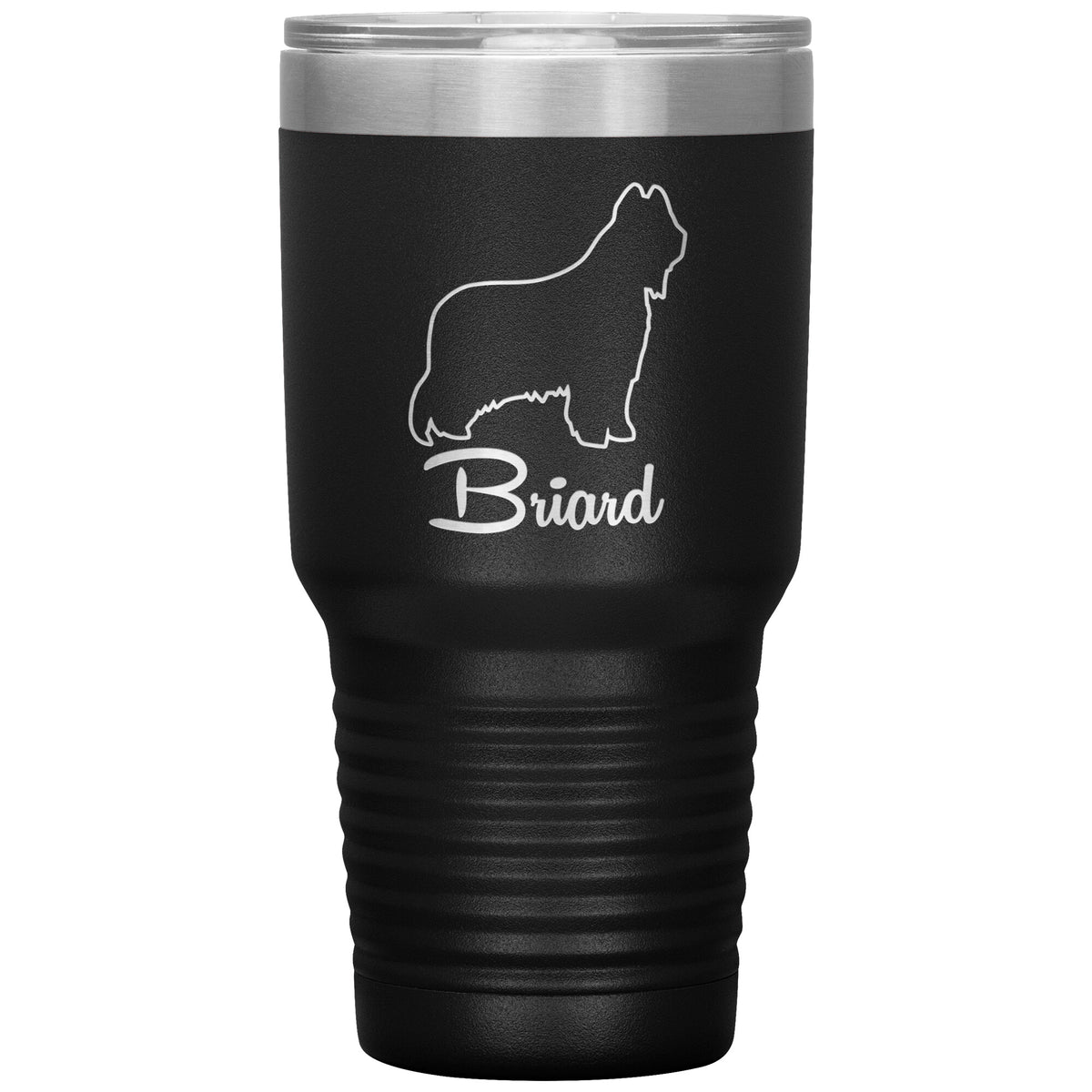 Briard Dog Outlined Silhouette 30oz Insulated Tumbler