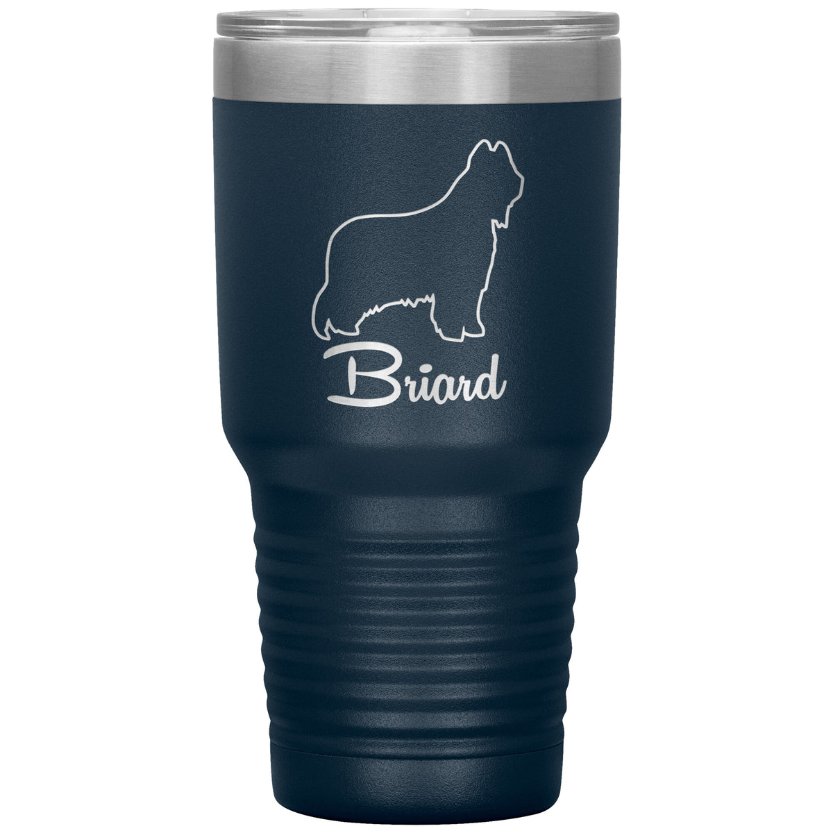 Briard Dog Outlined Silhouette 30oz Insulated Tumbler
