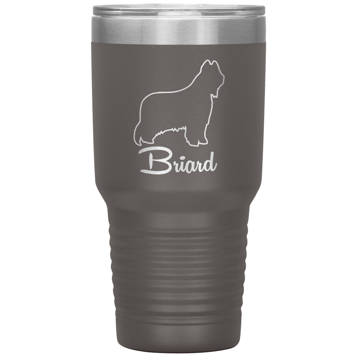 Briard Dog Outlined Silhouette 30oz Insulated Tumbler
