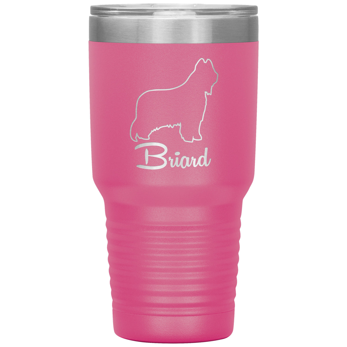 Briard Dog Outlined Silhouette 30oz Insulated Tumbler