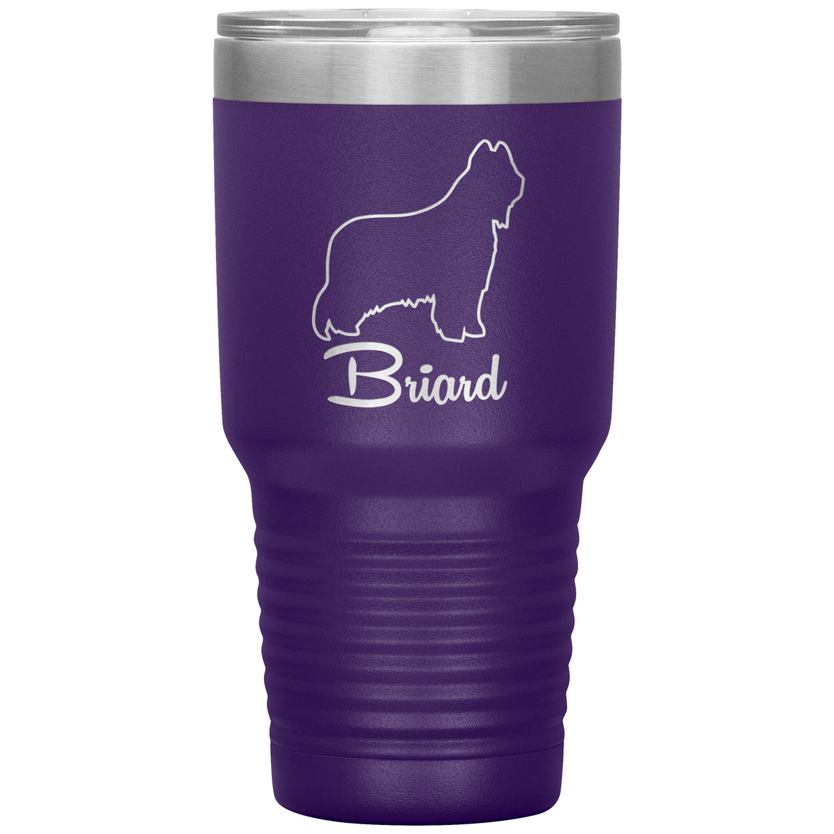 Briard Dog Outlined Silhouette 30oz Insulated Tumbler