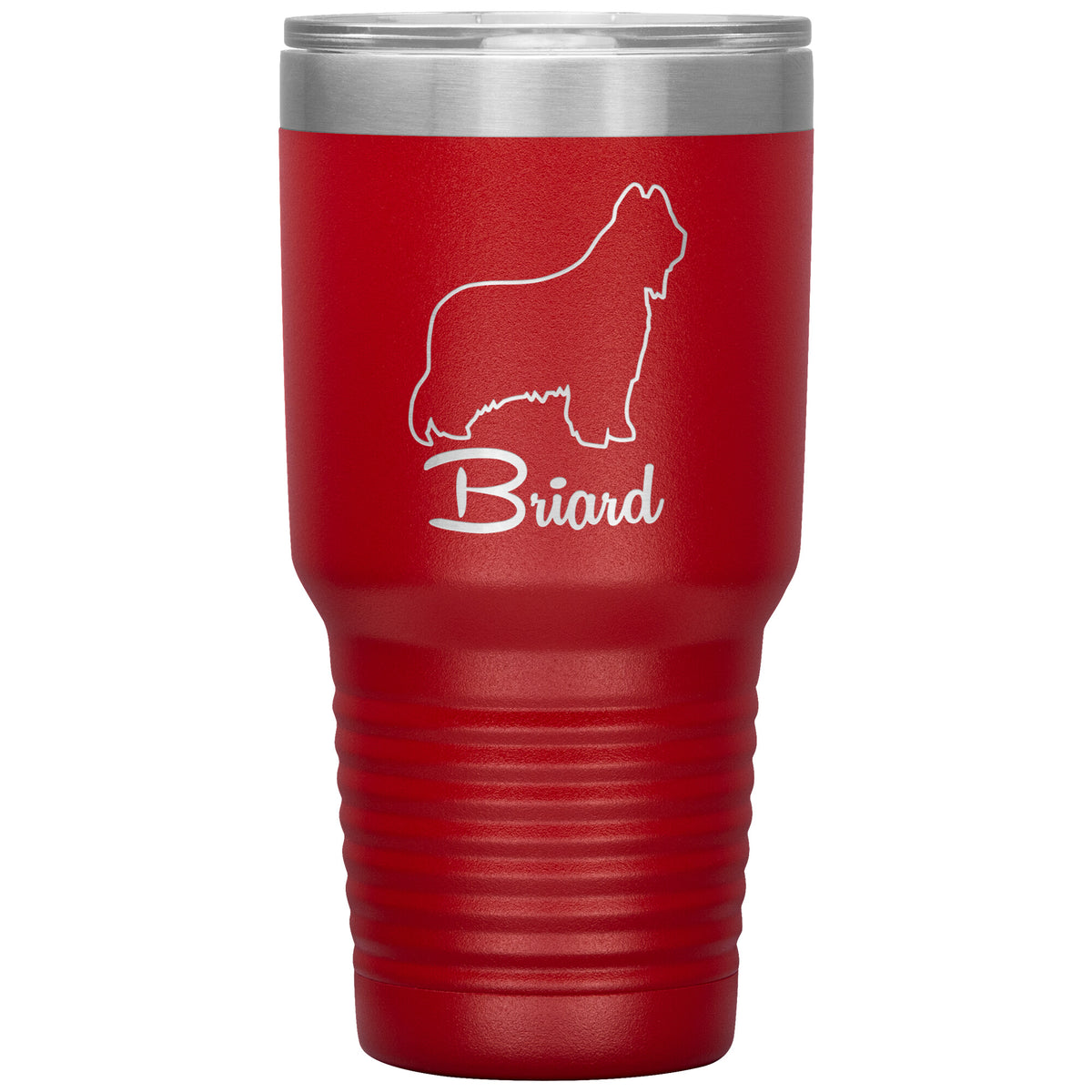 Briard Dog Outlined Silhouette 30oz Insulated Tumbler