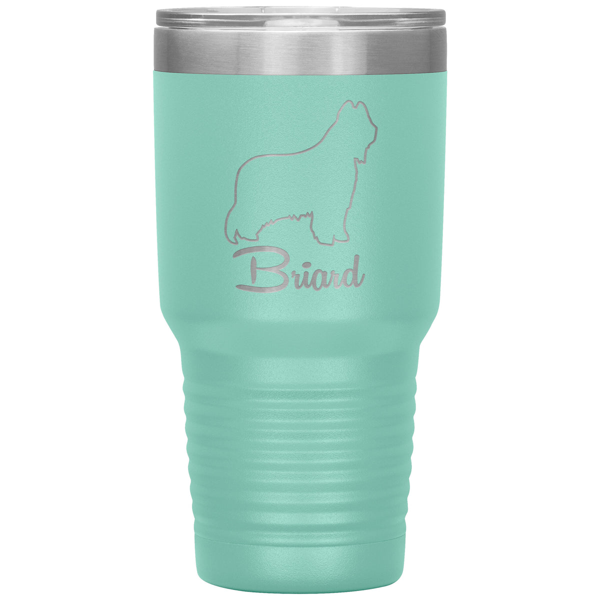 Briard Dog Outlined Silhouette 30oz Insulated Tumbler