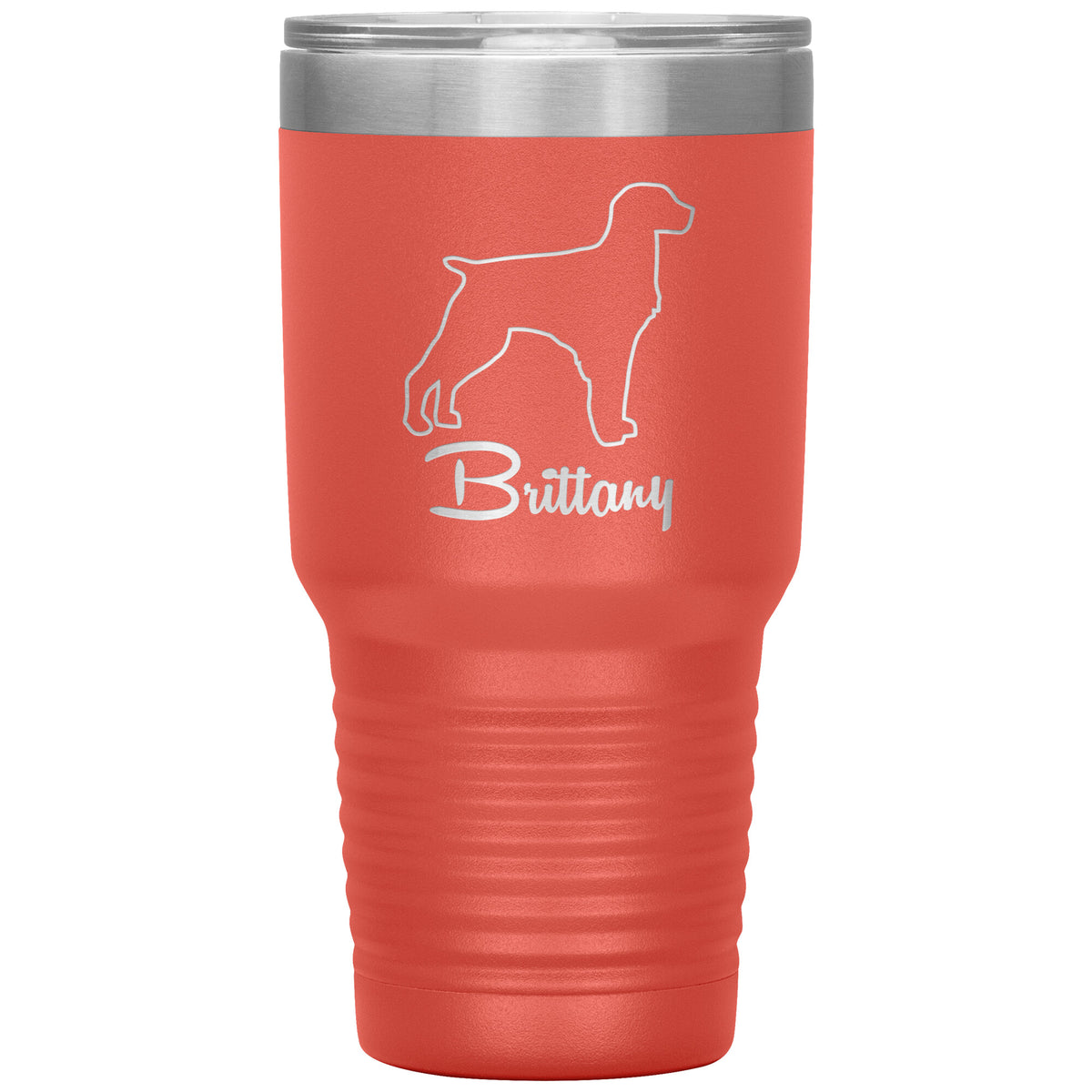 Brittany Dog Outlined Silhouette 30oz Insulated Tumbler