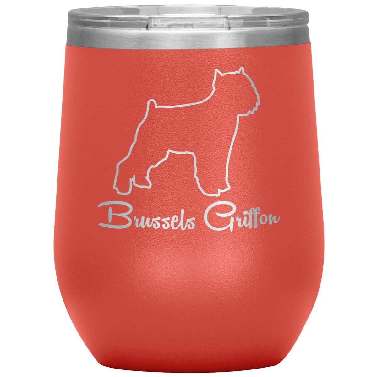 Brussels Griffon Dog Outlined Silhouette 12oz Wine Insulated Tumbler