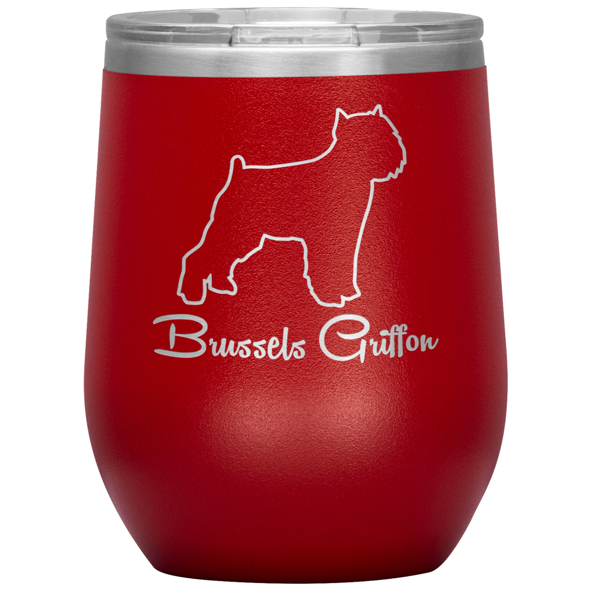 Brussels Griffon Dog Outlined Silhouette 12oz Wine Insulated Tumbler