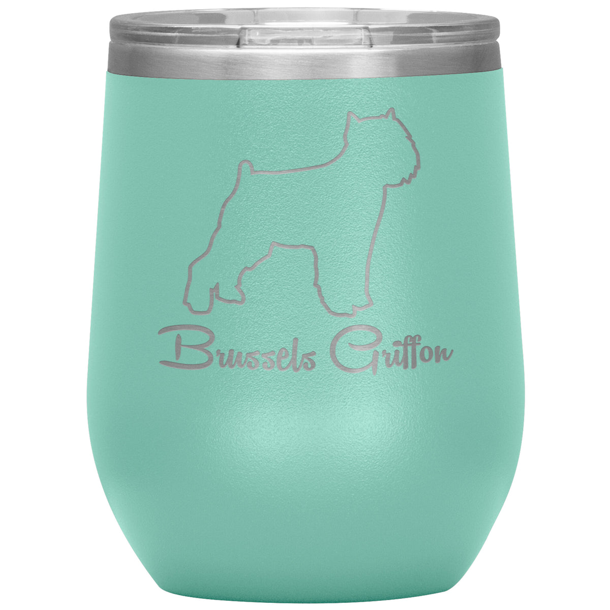 Brussels Griffon Dog Outlined Silhouette 12oz Wine Insulated Tumbler