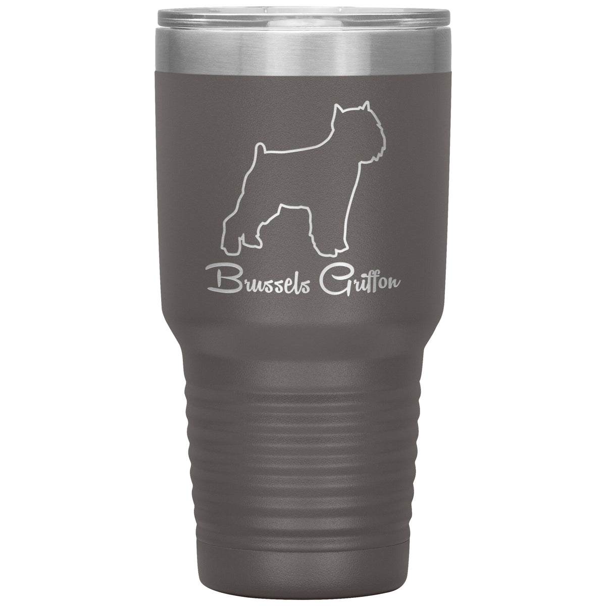 Brussels Griffon Dog Outlined Silhouette 30oz Insulated Tumbler