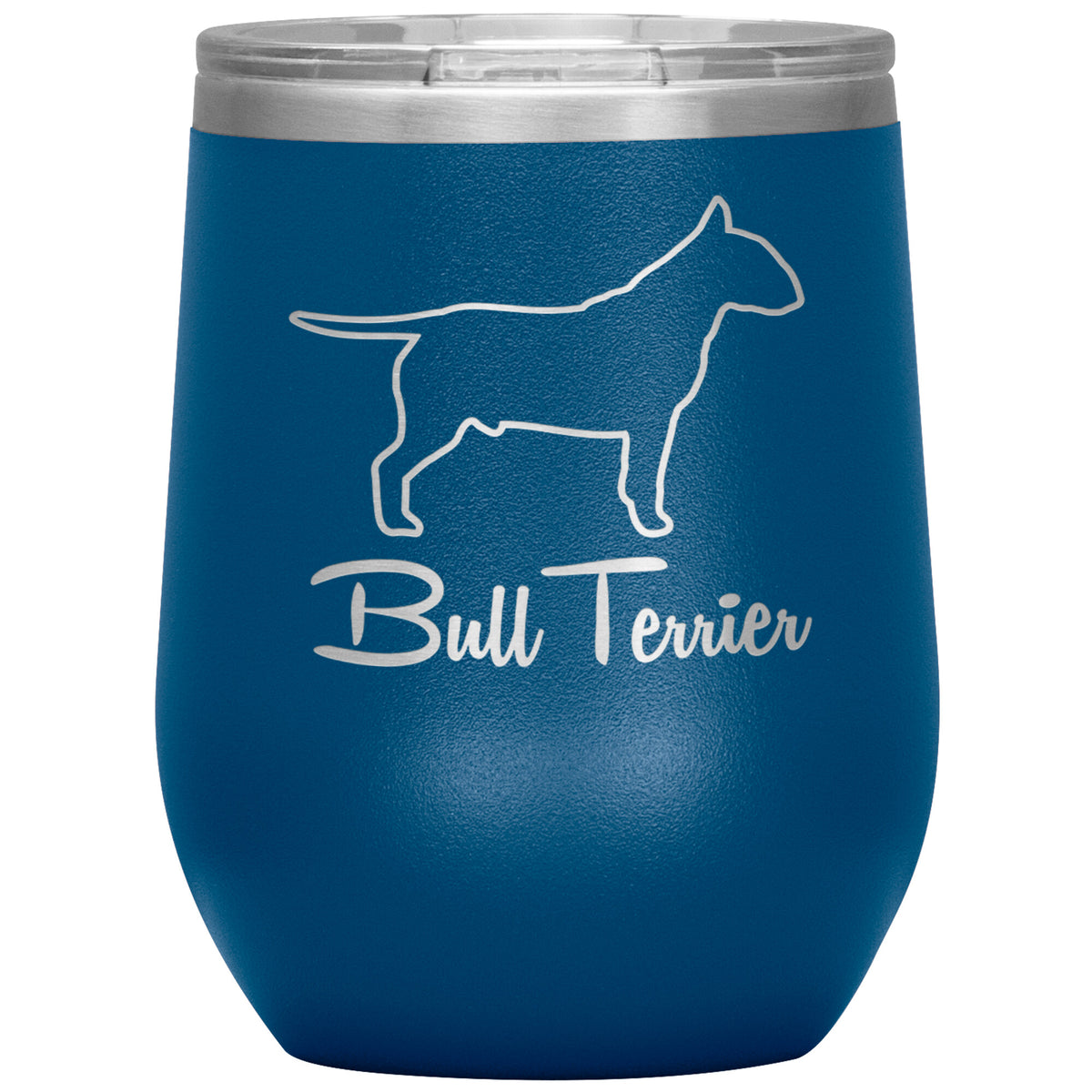 Bull Terrier Dog Outlined Silhouette 12oz Wine Insulated Tumbler