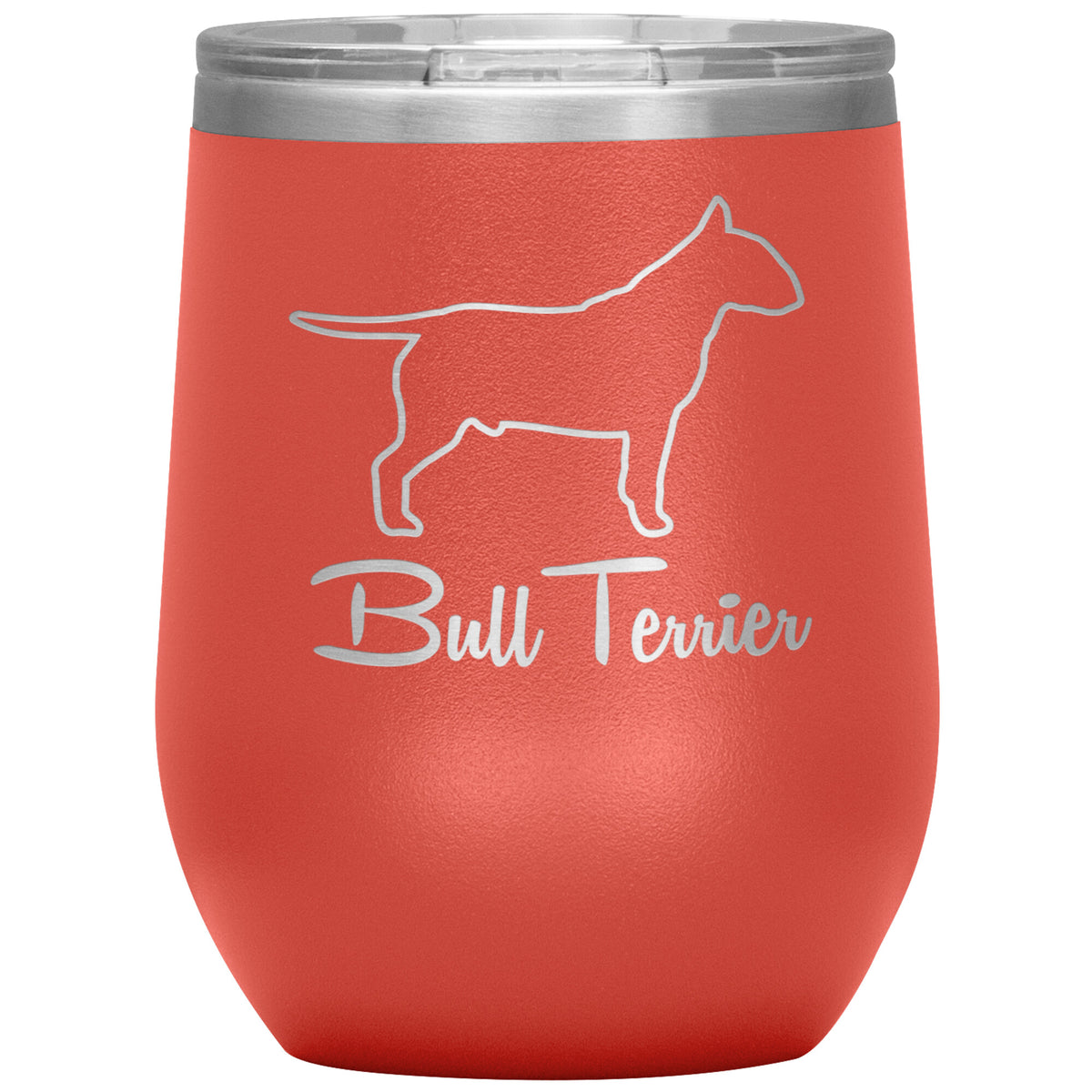 Bull Terrier Dog Outlined Silhouette 12oz Wine Insulated Tumbler
