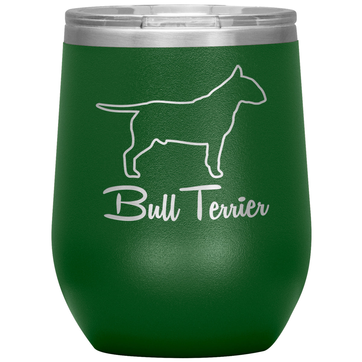 Bull Terrier Dog Outlined Silhouette 12oz Wine Insulated Tumbler