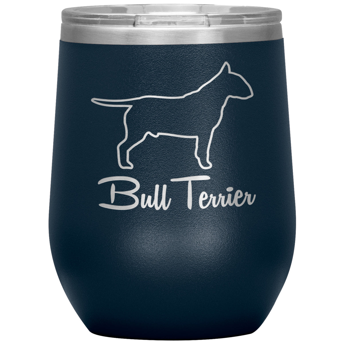 Bull Terrier Dog Outlined Silhouette 12oz Wine Insulated Tumbler
