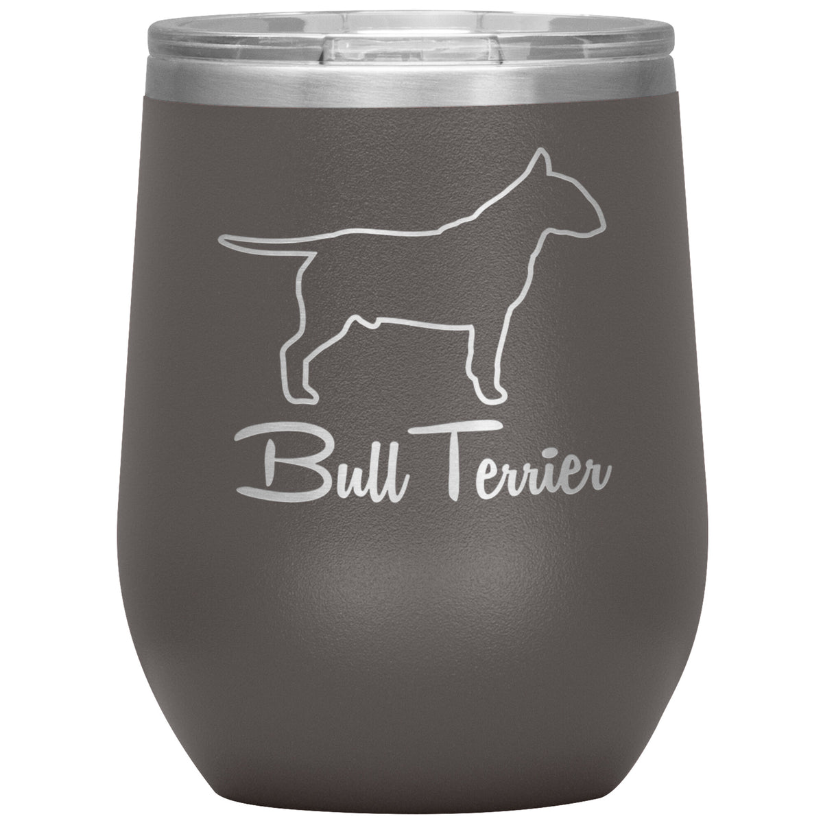 Bull Terrier Dog Outlined Silhouette 12oz Wine Insulated Tumbler